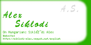 alex siklodi business card